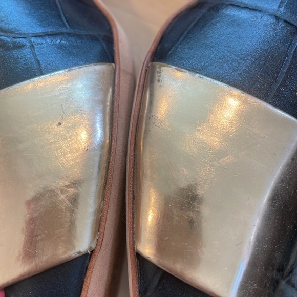 Frances Valentine  New York “Kit” Navy Blue Pink Calf Hair Textured Pumps Size 8 - Picture 3 of 8